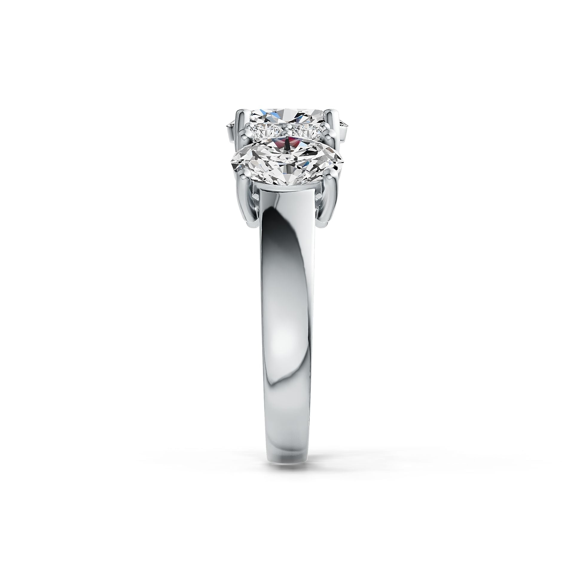 Sterling Silver Semi Mount Ring Setting Oval OV 8X6mm OV 7X5mm with White Topaz DHJ