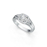 Sterling Silver Semi Mount Ring Setting Round RD 6.5x6.5mm Halo Split Shank DHJ