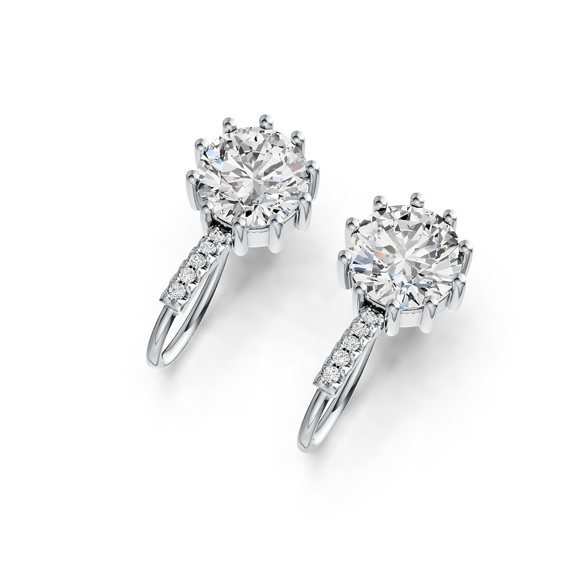 Sterling Silver Semi Mount Earrings Setting Round RD 8x8mm DHJ