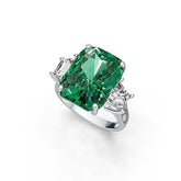 Sterling Silver Semi Mount Ring Setting Cushion CU 16X12mm Baguette 6X5mm - Syzjewelry