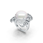 Sterling Silver Semi Mount Ring Setting Round RD 15x5mm Cabochon DHJ
