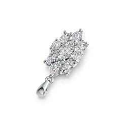 Sterling Silver Semi Mount Pendant Setting Marquise MQ 8X4mm OV 5X3mm RD 3X3mm DHJ