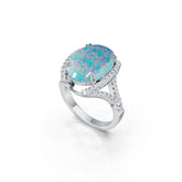 Sterling Silver Semi Mount Ring Setting Oval OV 16X12mm White Topaz DHJ