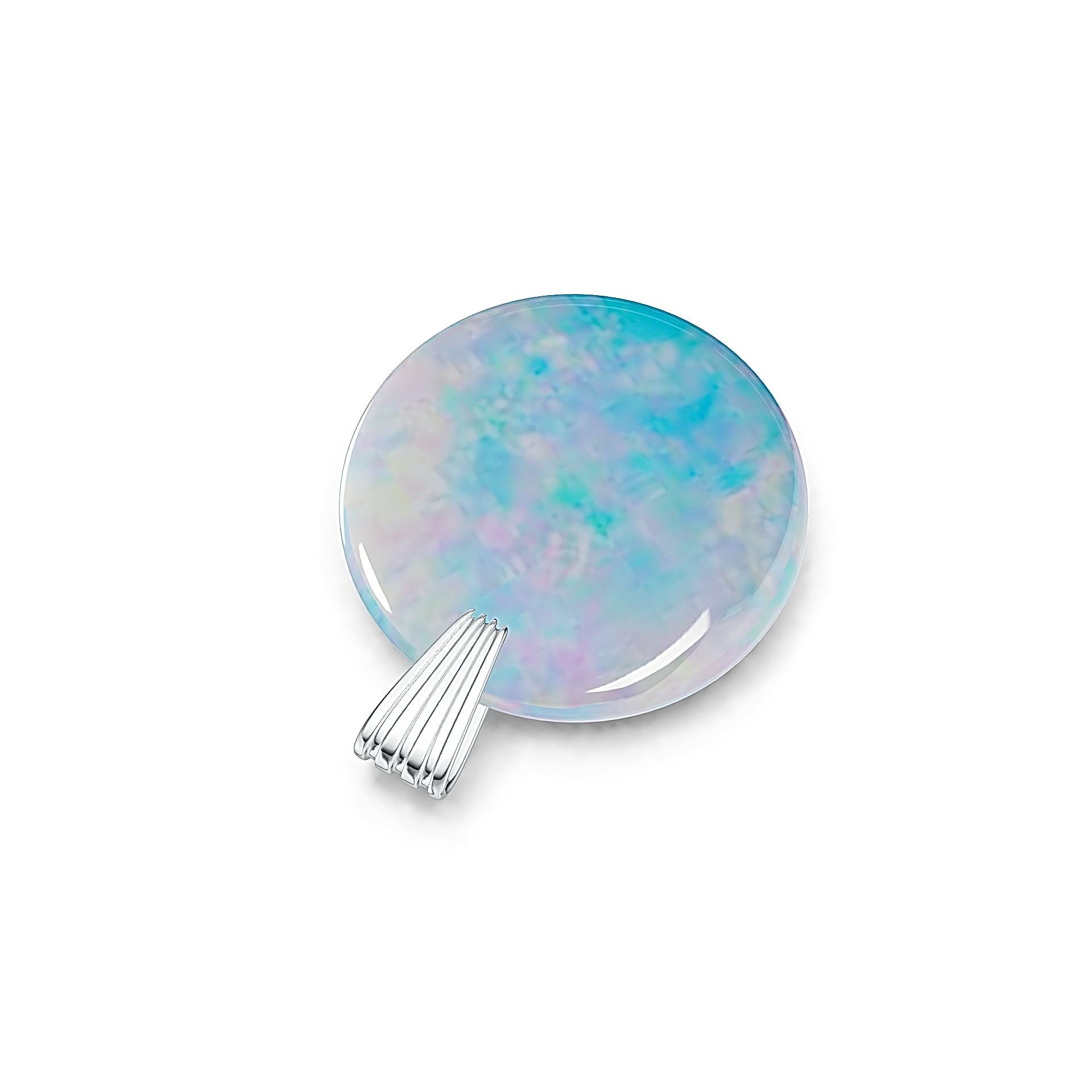 Sterling Silver Semi Mount Pendant Setting Round RD 36x36mm DHJ