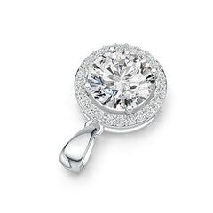 Sterling Silver Semi Mount Pendant Setting Round RD 10X10mm Halo White Topaz Syzjewelry