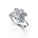Sterling Silver Semi Mount Ring Setting Marquise MQ 8X4mm RD 4X4mm DHJ
