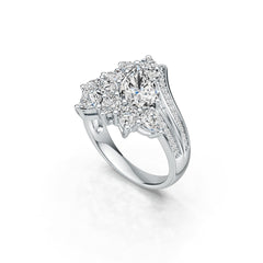 Sterling Silver Semi Mount Ring Setting Pear PE 10X7mm DHJ