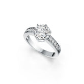 Sterling Silver Semi Mount Ring Setting Round RD 8x8mm with White Topaz DHJ