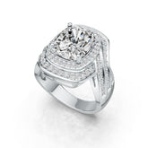 Sterling Silver Semi Mount Ring Setting Cushion CU 11X9mm DHJ