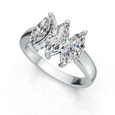 Sterling Silver Semi Mount Ring Setting Marquise MQ 10X5mm 3-Stone Ring DHJ