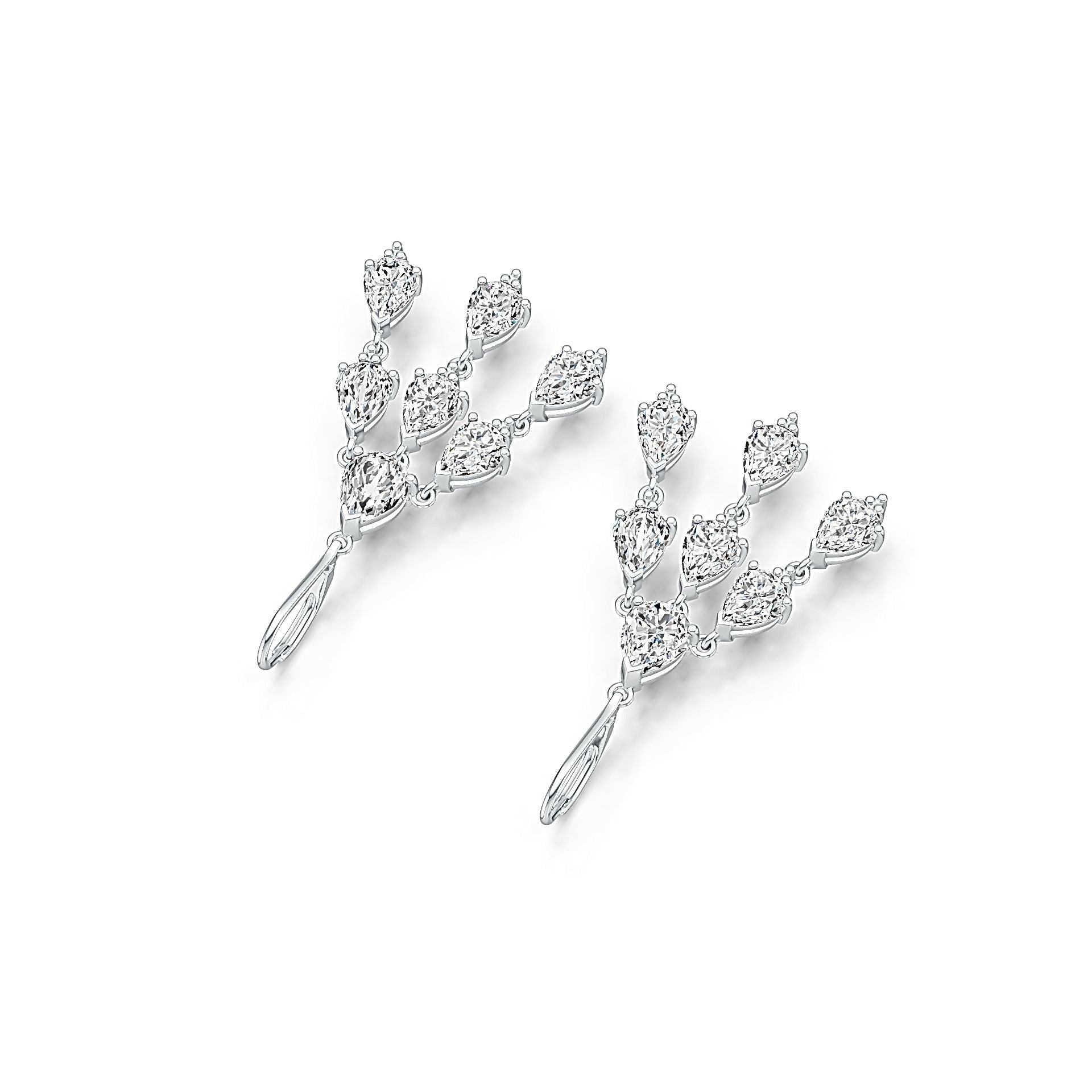 Sterling Silver Semi Mount Earrings Setting Pear PE 8X6mm PE 7X5mm - Syzjewelry