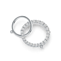 Sterling Silver Pendant Eternity Circle Theme with White Topaz or Moissanite DHJ