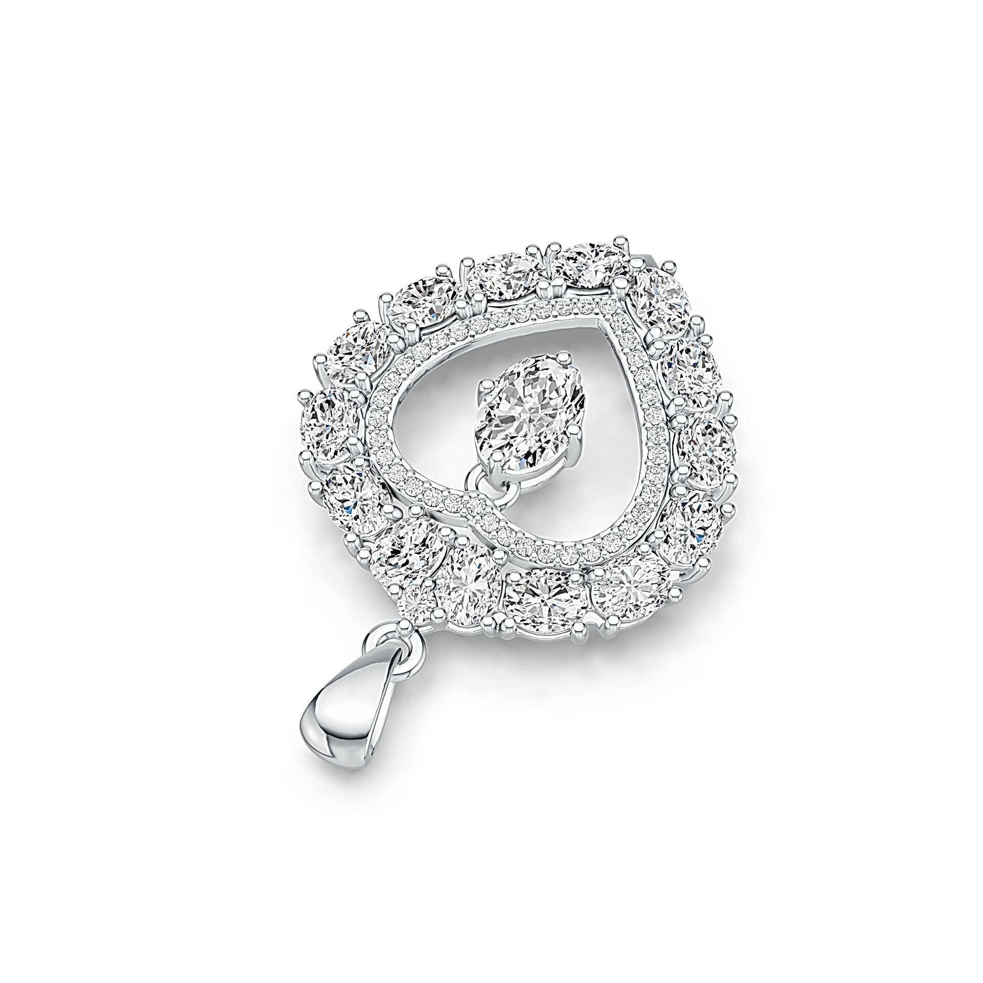 Sterling Silver Semi Mount Pendant Setting Oval OV 7X5mm with White Topaz DHJ