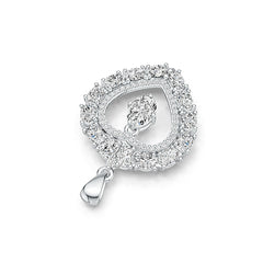Sterling Silver Semi Mount Pendant Setting Oval OV 7X5mm with White Topaz DHJ