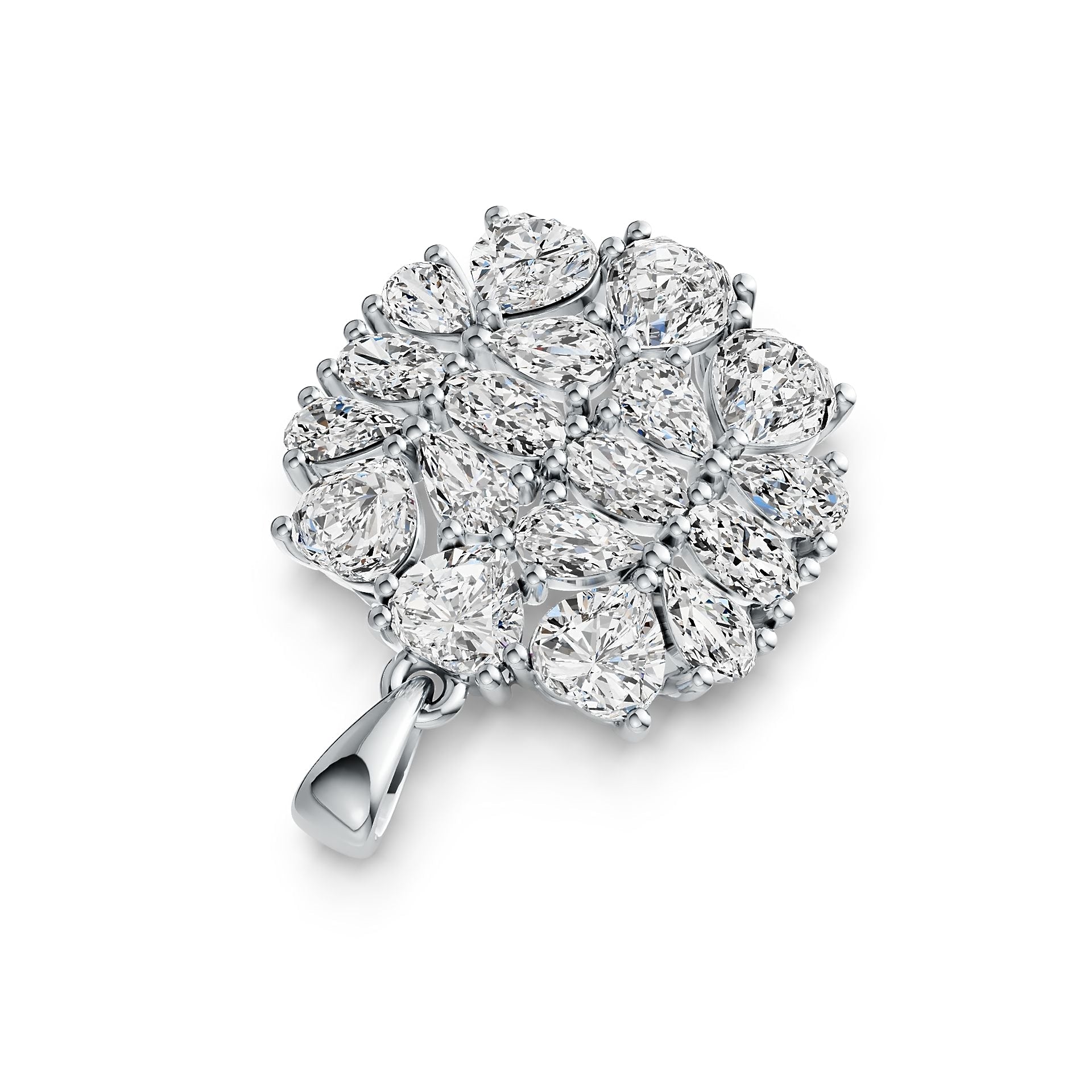 Sterling Silver Semi Mount Pendant Setting Pear PE 5X3mm OV 5X3mm HT 5X5mm DHJ