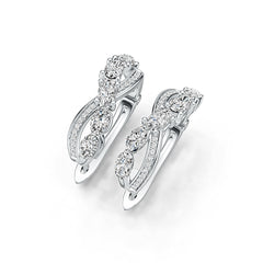 Sterling Silver Semi Mount Earrings Setting Oval OV 5X3mm with White Topaz Syzjewelry