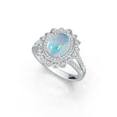 Sterling Silver Semi Mount Ring Setting Oval OV 10X8mm Cabochon DHJ