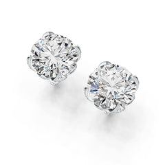 Sterling Silver Semi Mount Earrings Setting Round RD 15x5mm Hidden Halo DHJ