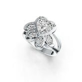 Sterling Silver Semi Mount Ring Setting Heart HT 8X8mm OV 5X3mm OV 4X3mm DHJ