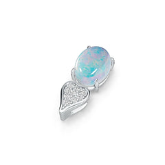 Sterling Silver Semi Mount Pendant Setting Oval OV 10X8mm Cabochon DHJ