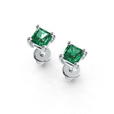 Sterling Silver Semi Mount Earrings Setting Princess SQ 4X4mm Simple Stud DHJ