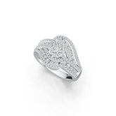 Sterling Silver Ring Multi-Row with White Topaz or Moissanite - Syzjewelry