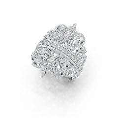 Sterling Silver Ring Crown Theme with White Topaz or Moissanite DHJ