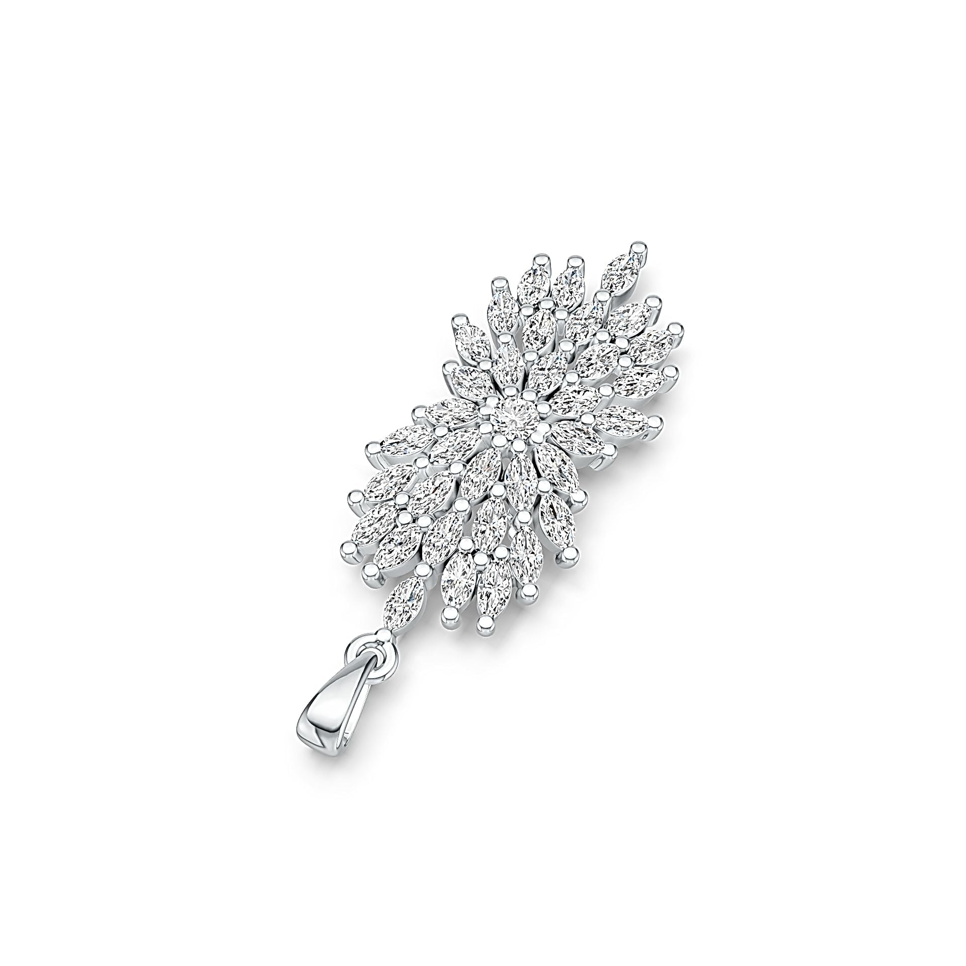Sterling Silver Semi Mount Pendant Setting Marquise MQ 4X2mm DHJ