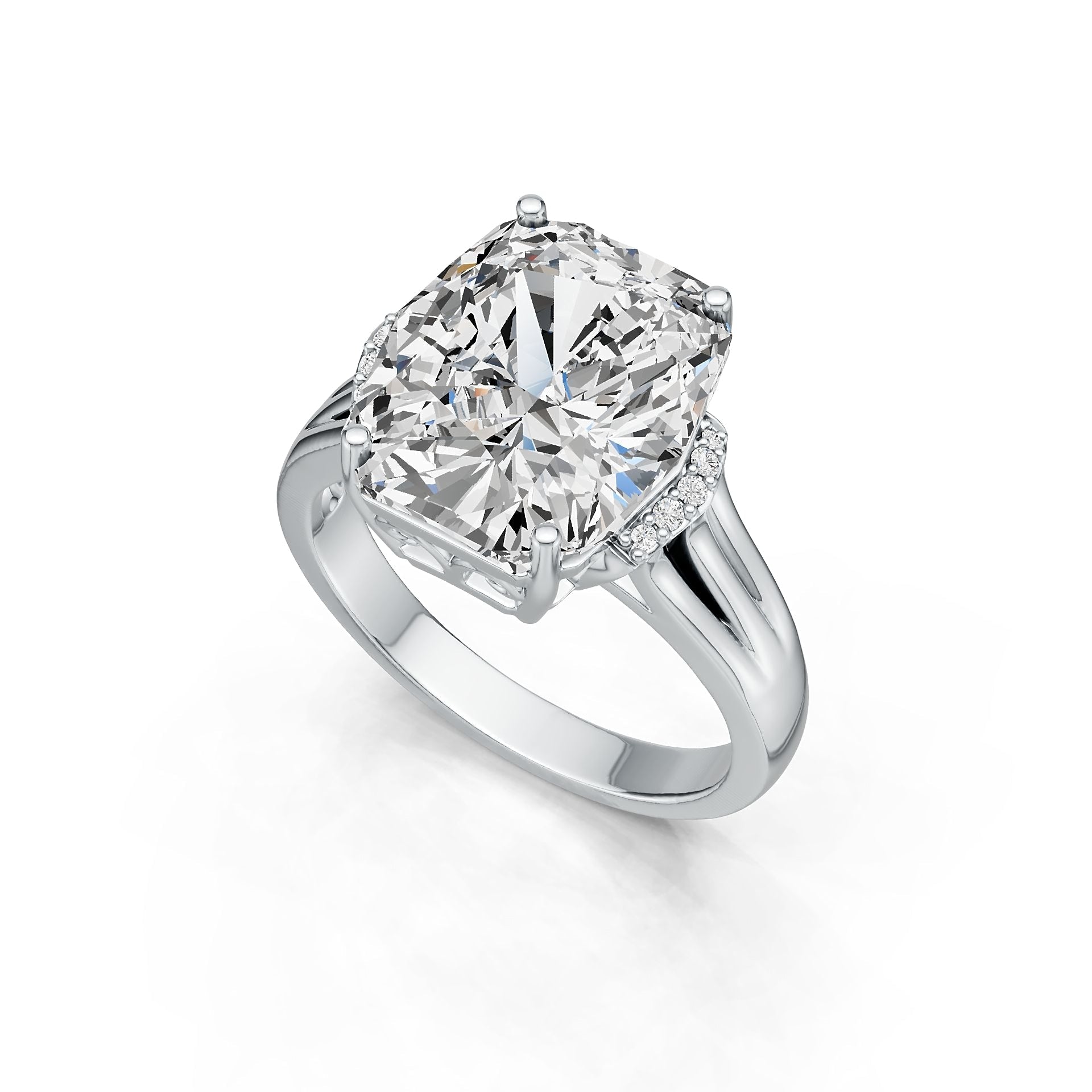 Sterling Silver Semi Mount Ring Setting Cushion CU 14X12mm DHJ