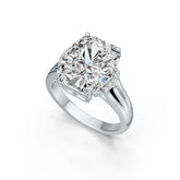 Sterling Silver Semi Mount Ring Setting Cushion CU 14X12mm DHJ