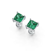 Sterling Silver Semi Mount Earrings Setting Princess SQ 5x5mm DHJ
