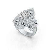 Sterling Silver Semi Mount Ring Setting Round RD 7x7mm Art Deco DHJ