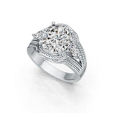 Sterling Silver Semi Mount Ring Setting Oval OV 12X10mm PE 6X4mm DHJ