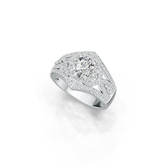 Sterling Silver Semi Mount Ring Setting Oval OV 8X6mm with White Topaz or Moissanite DHJ