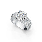 Sterling Silver Semi Mount Ring Setting Oval OV 12X10 with White Topaz - Syzjewelry