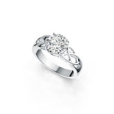 Sterling Silver Semi Mount Ring Setting Round RD 8x8mm Celtic Knot - Syzjewelry