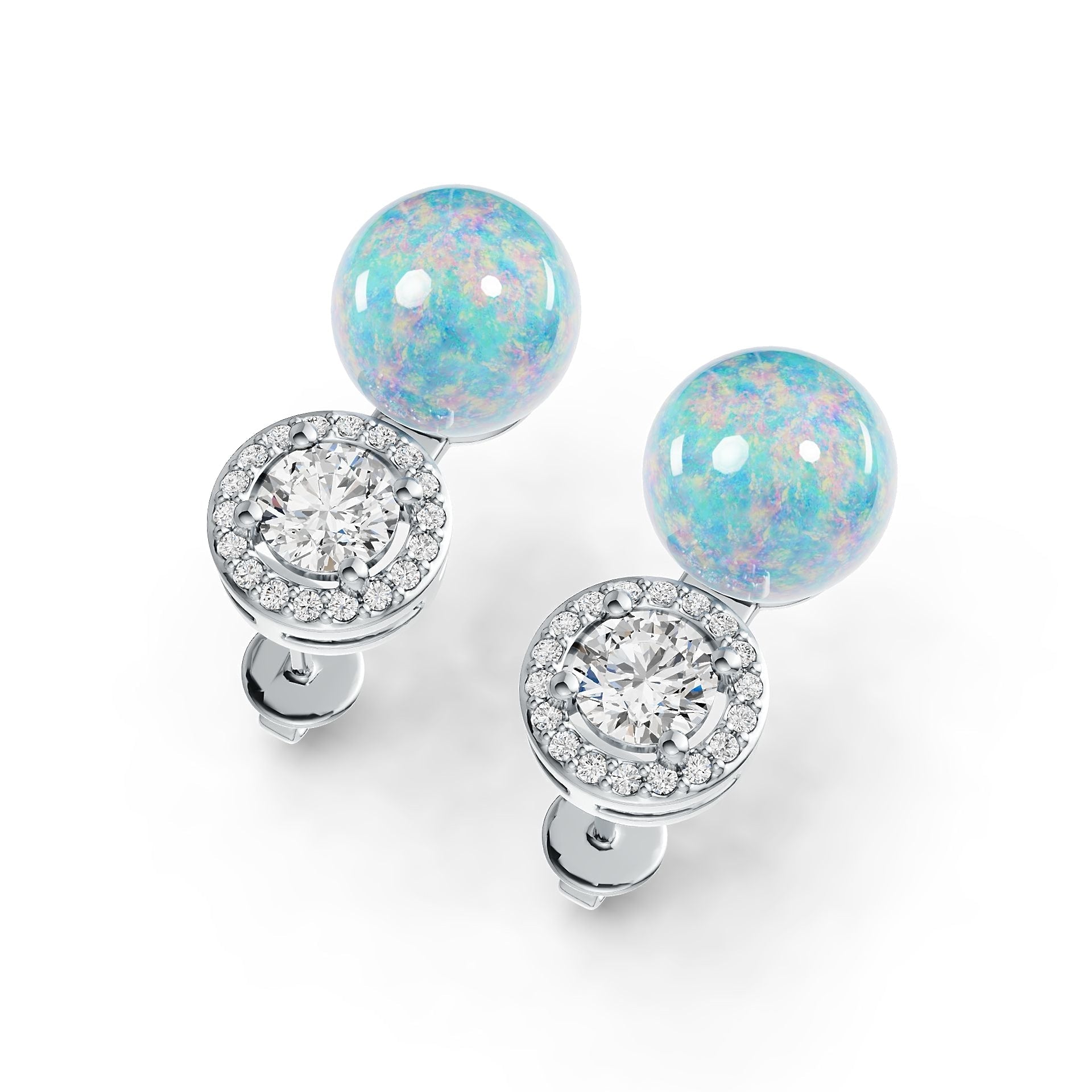 Sterling Silver Semi Mount Earrings Setting Round RD 9x9mm RD 5x5mm DHJ