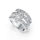 Sterling Silver Semi Mount Ring Setting Oval OV 9X7mm Triple-Band DHJ