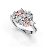 Sterling Silver Pink Sapphire and Moissanite Cluster Ring