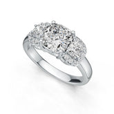 Sterling Silver Semi Mount Ring Setting Cushion CU 7.5X7.5mm CU 4X4mm DHJ