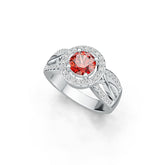 Sterling Silver Semi Mount Ring Setting Round RD 6.5x6.5mm White Topaz DHJ