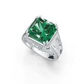 Sterling Silver Semi Mount Ring Setting Asscher SQ 12X12mm Art Deco Style Syzjewelry