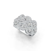Sterling Silver Semi Mount Ring Setting Oval OV 4X3mm with White Topaz Twist Ring - Syzjewelry