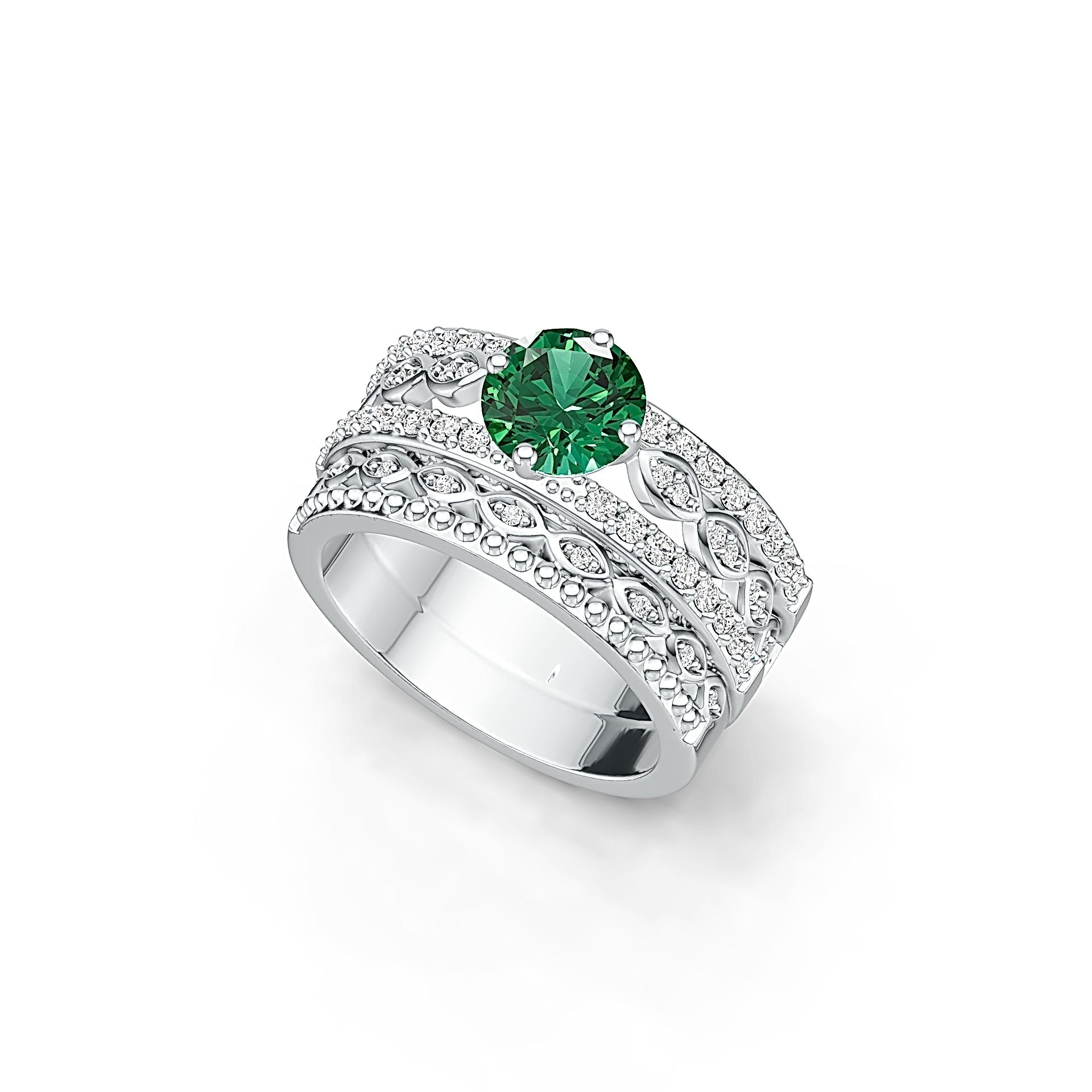 Sterling Silver Semi Mount Ring Setting Round RD 7x7mm DHJ