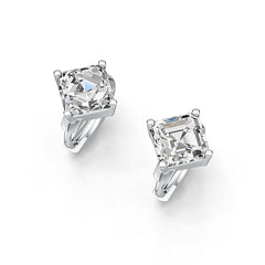 Sterling Silver Semi Mount Earrings Setting Emerald OCT 7X7mm DHJ