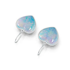 Sterling Silver Semi Mount Earrings Setting Heart HT 20X18mm Cabochon - Syzjewelry