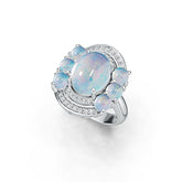 Sterling Silver Semi Mount Ring Setting Oval OV 11X9mm RD 4X4mm DHJ