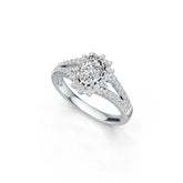 Sterling Silver Semi Mount Ring Setting Oval OV 7X5mm Halo DHJ
