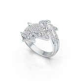 Sterling Silver Ring with White Topaz or Moissanite Dolphin Theme DHJ