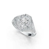 Sterling Silver Semi Mount Ring Setting Round RD 7X7mm with White Topaz DHJ